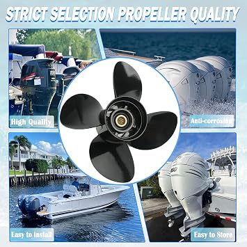 4 Blades 14 X 17 Aluminum Boat Propeller for Suzuki DF60-140HP