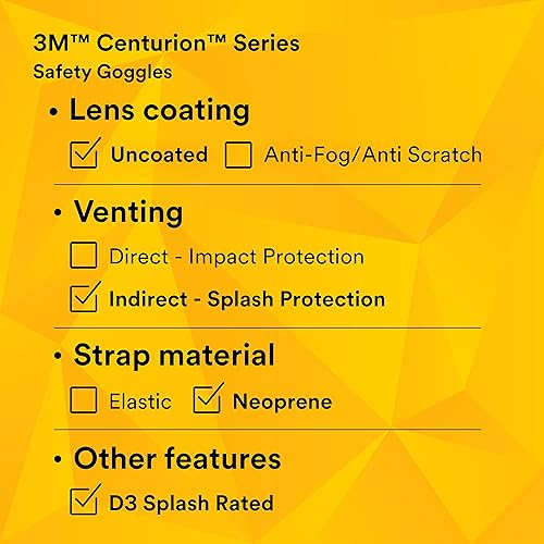 Miniatura 10 de 3M Centurion - Gafas de seguridad 454, 40304-00000-10, lentes transparentes (paquete de 2)