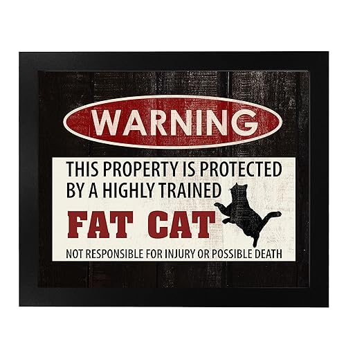 Miniatura 6 de Warning-Property Protected By Highly Trained Fat Cat- Funny Pet Wall Decor, Replica Sign Wall Art Print, Ideal For Humorous Home Decor, Entry Way