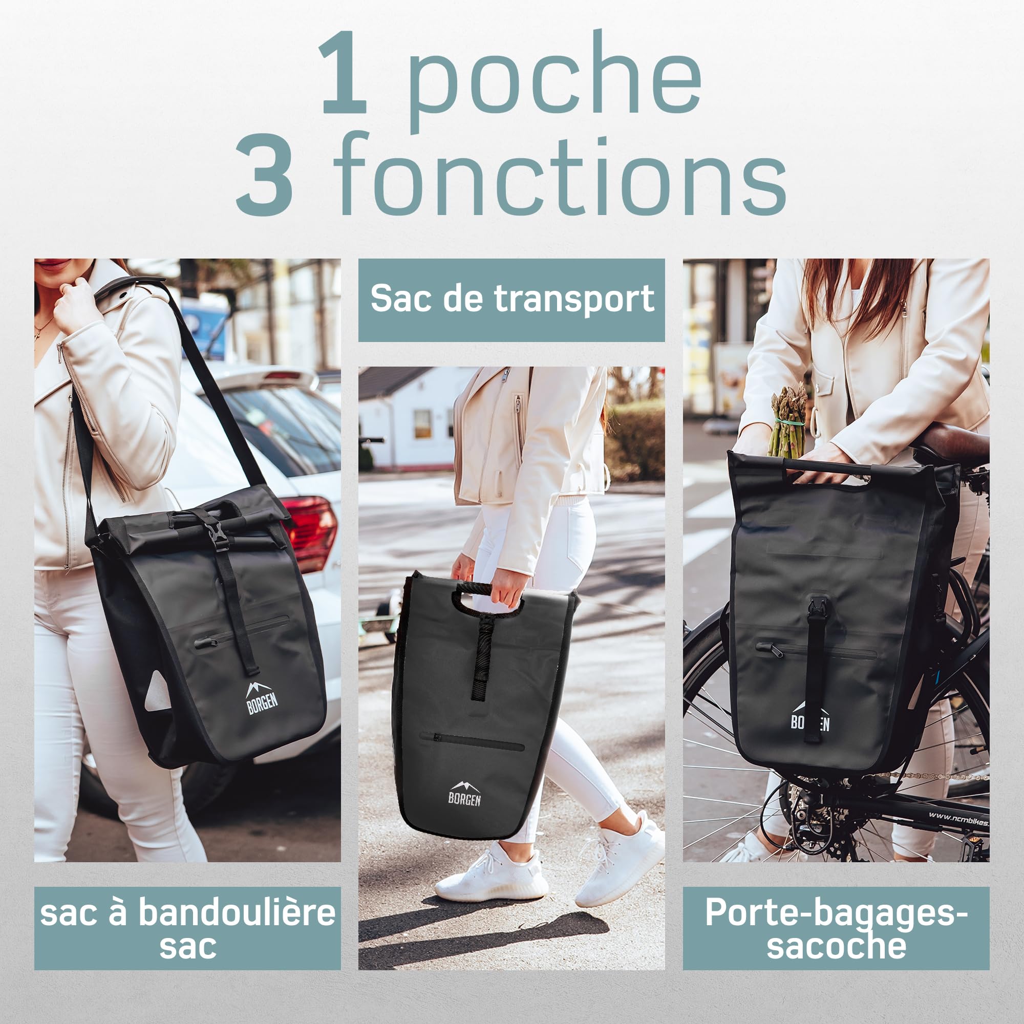 Borgen Sacoche pour vélo pour Porte-Bagages avec Insert réfrigérant Amovible – Utilisable comme pour Porte-Bagages, Sacoche de vélo, Sacoche de Transport 23 litres