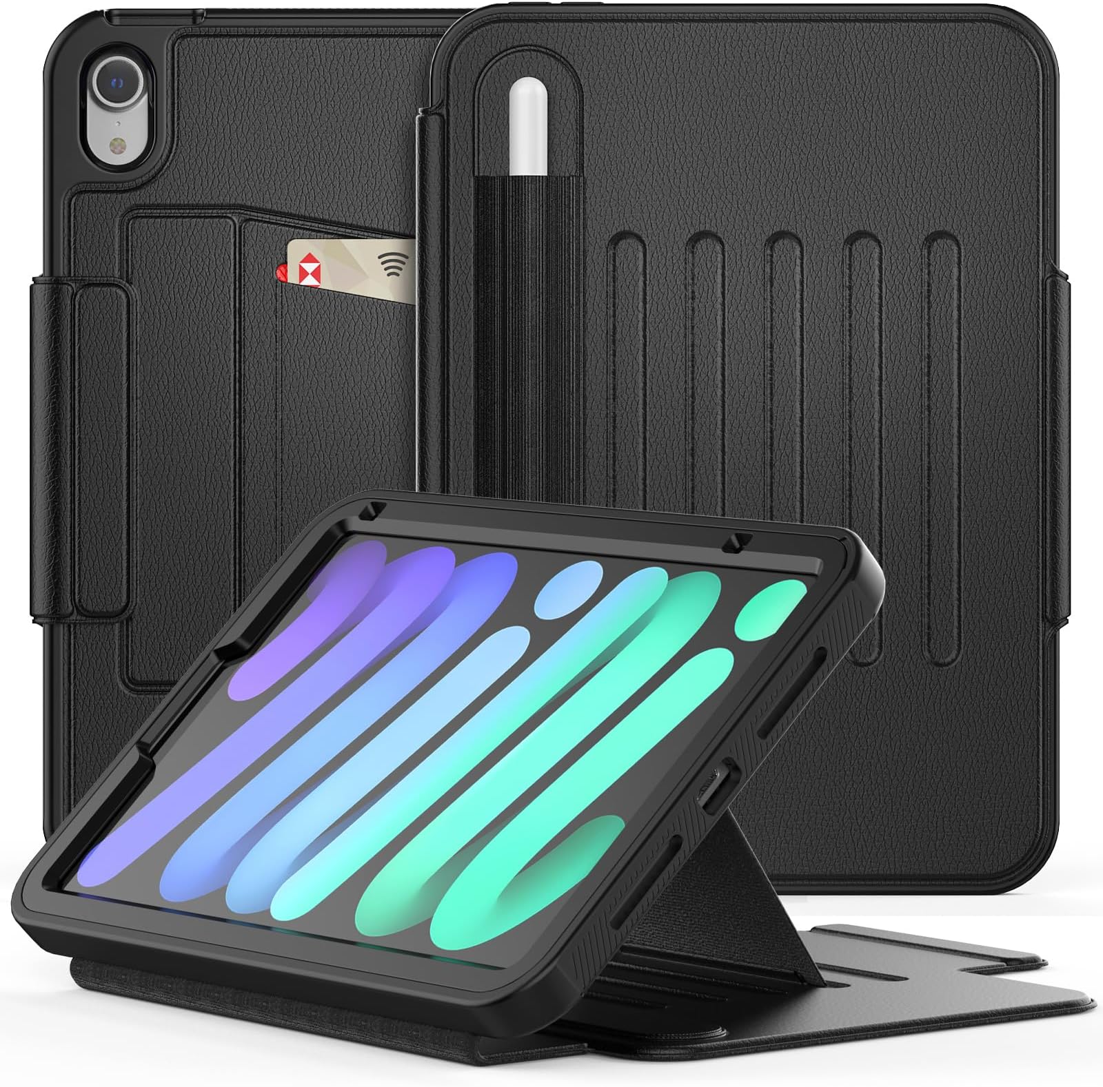 Housse Tablette IPad 10e/11e Génération 2022/2025 - Étui Flip PU Cuir Avec Support, Motif Petit Tigre