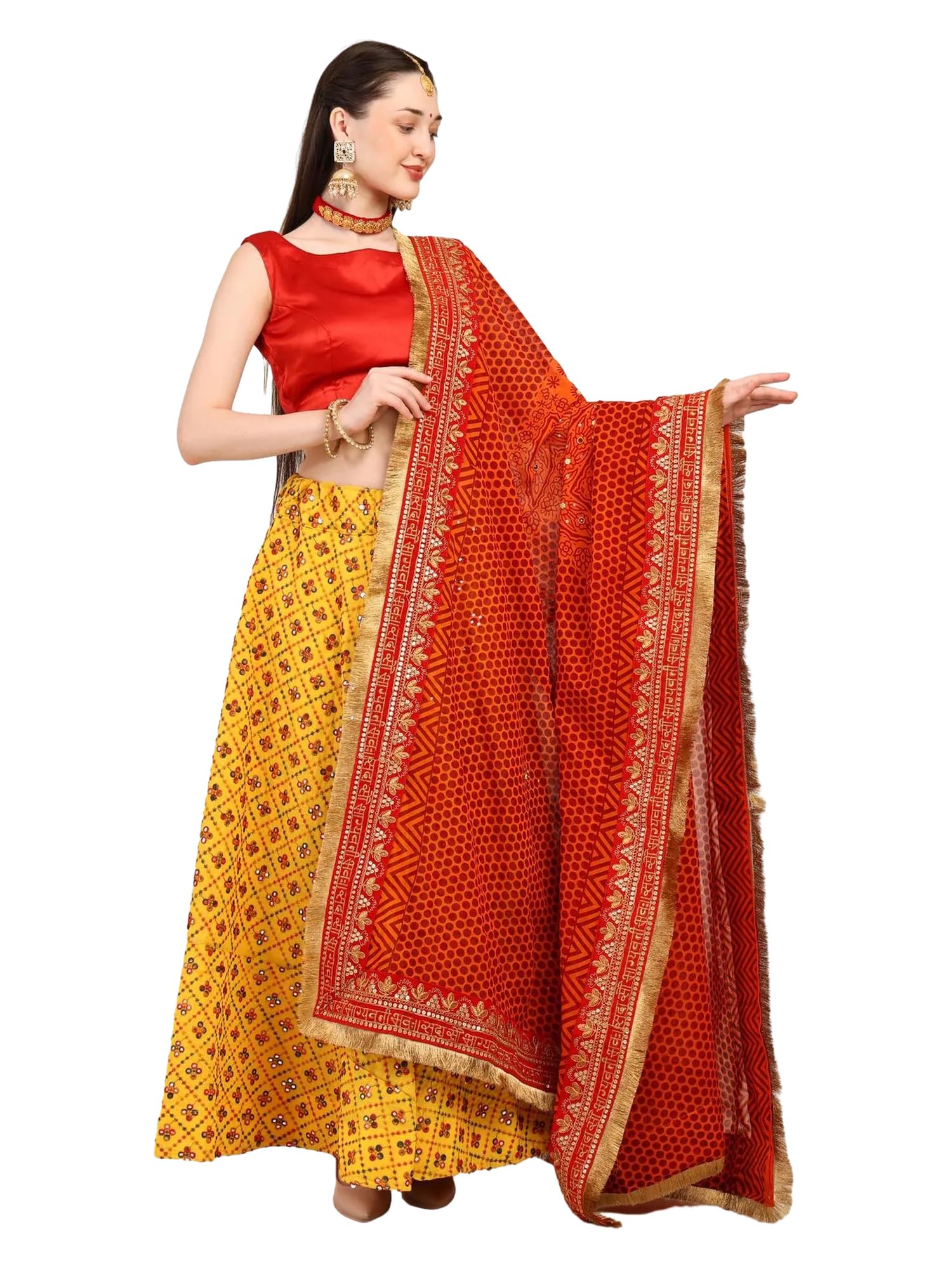 fashion & heritage - delivering ethnicity Pichoda Dupatta Uttarakhand Pichora Bridal Odni Jhalar Sada Sobhagyavati Bhava Maroon Chiffon Traditional Ethnic Wear Women Girls Festival Use-picture-26