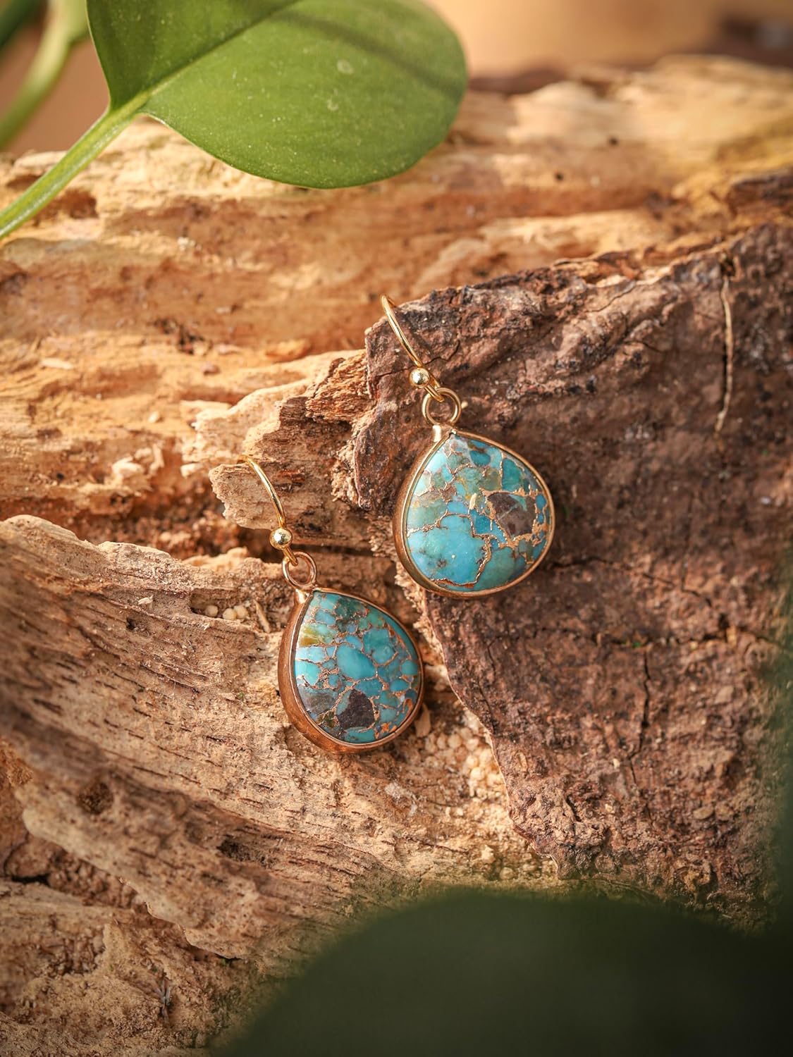 MINACHI Bohemian Vintage Style Geometric Blue and Red Dangle Earrings, Ethnic Jewelry for Women - Image 5