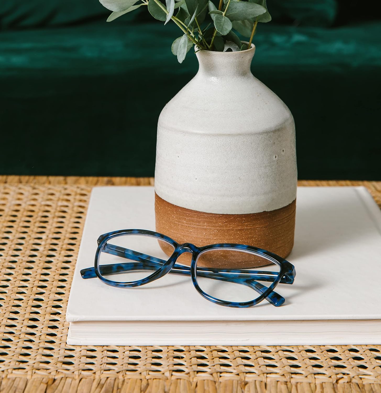 Peepers by PeeperSpecs Women's Bengal Cat-Eye Blue Light Blocking Reading Glasses, Green Tortoise - Image 4