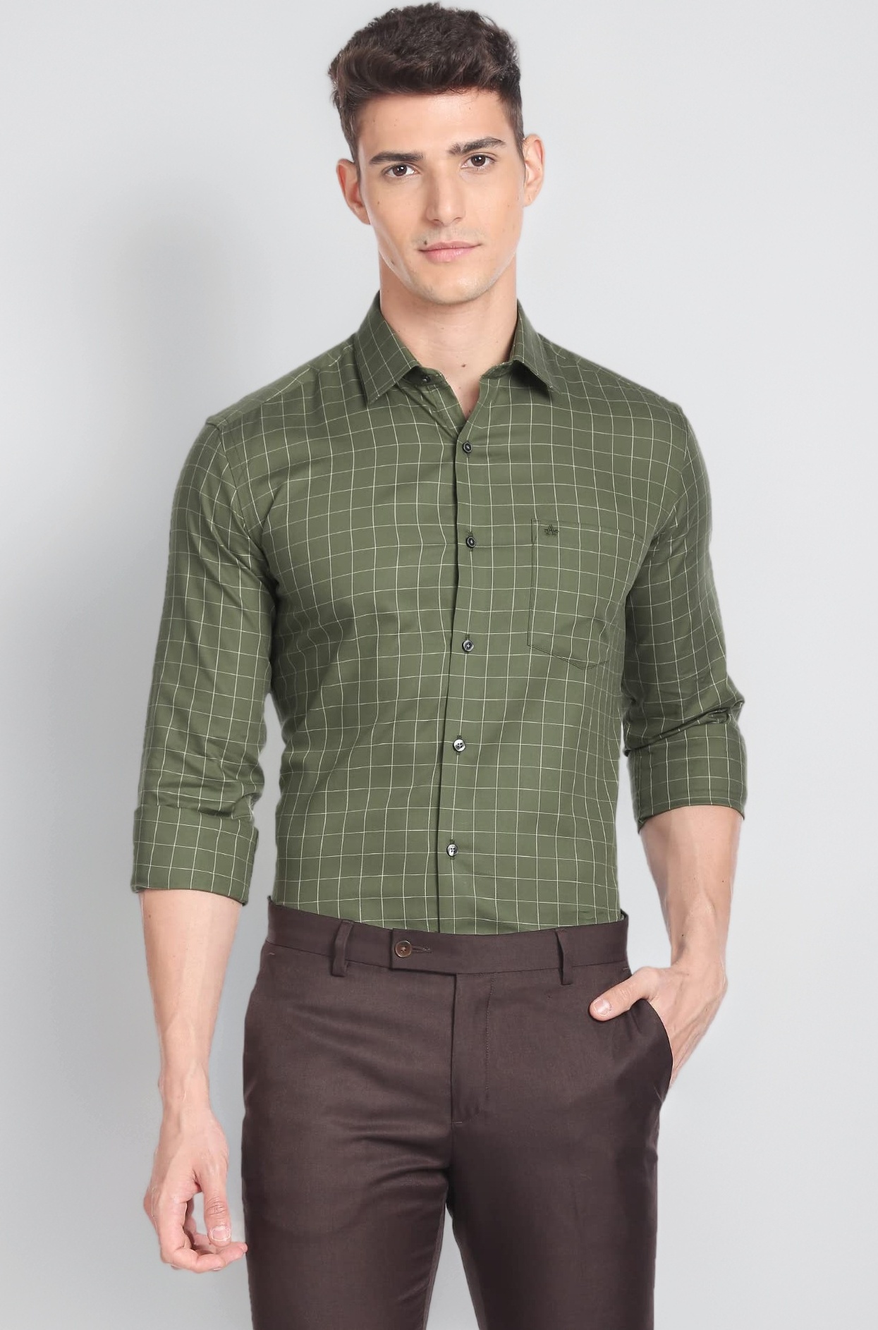 Arrow Men's Checkered Slim Fit Formal Shirt