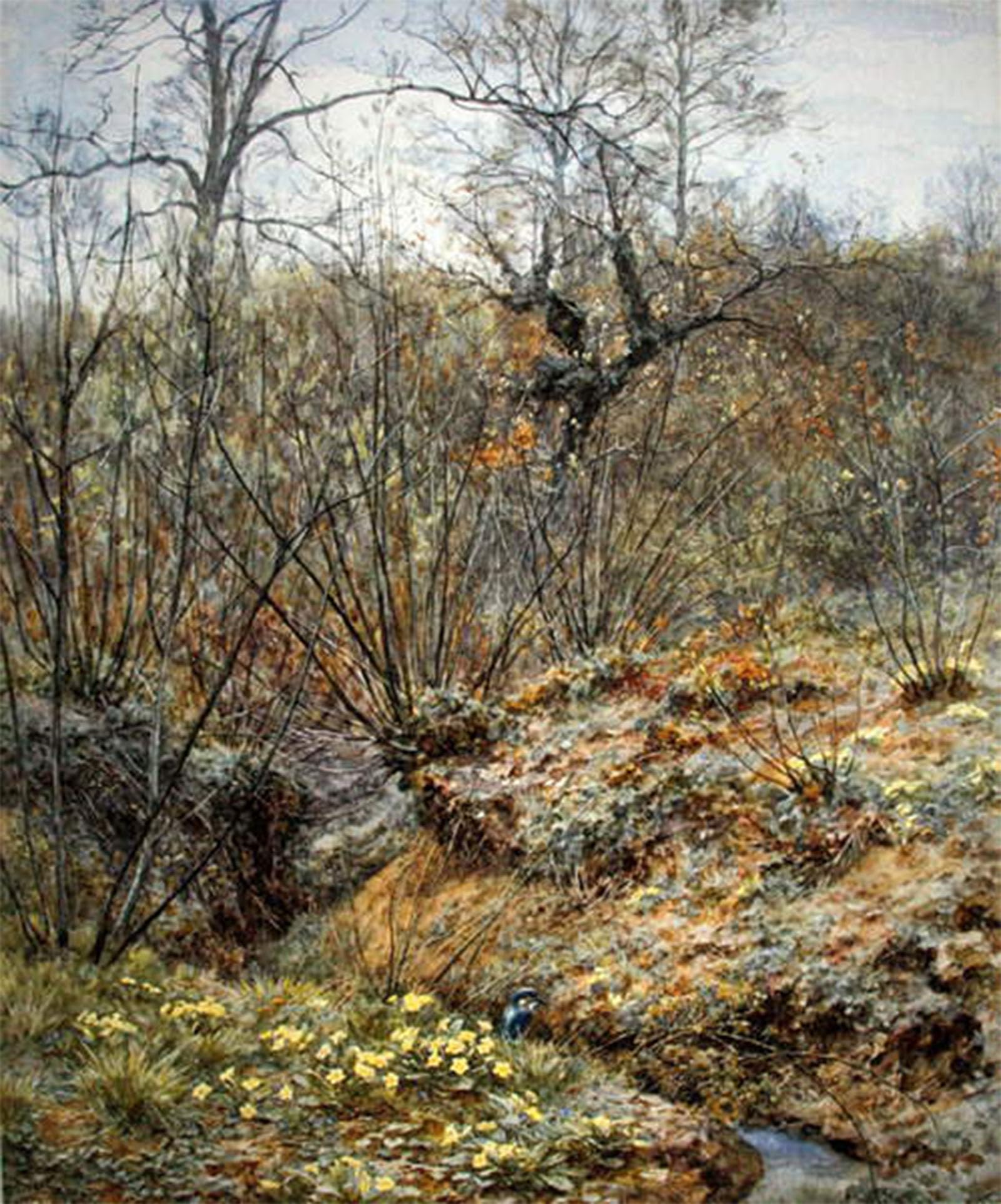 POSTERIIk Famous Modern Artwork Art Mural Spring Copse Witley Surrey by Helen Allingham Oil Paintings Pictures for Home Decor 60x90cm