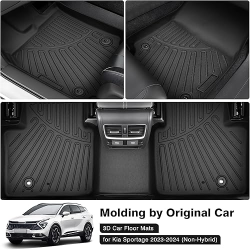 Vista 16 de Powerty Alfombras resistentes para BMW X3 2018 a 2024 y BMW X4 2019 a 2024, a medida para accesorios de X3 y X4, de elastómero termoplástico 3D