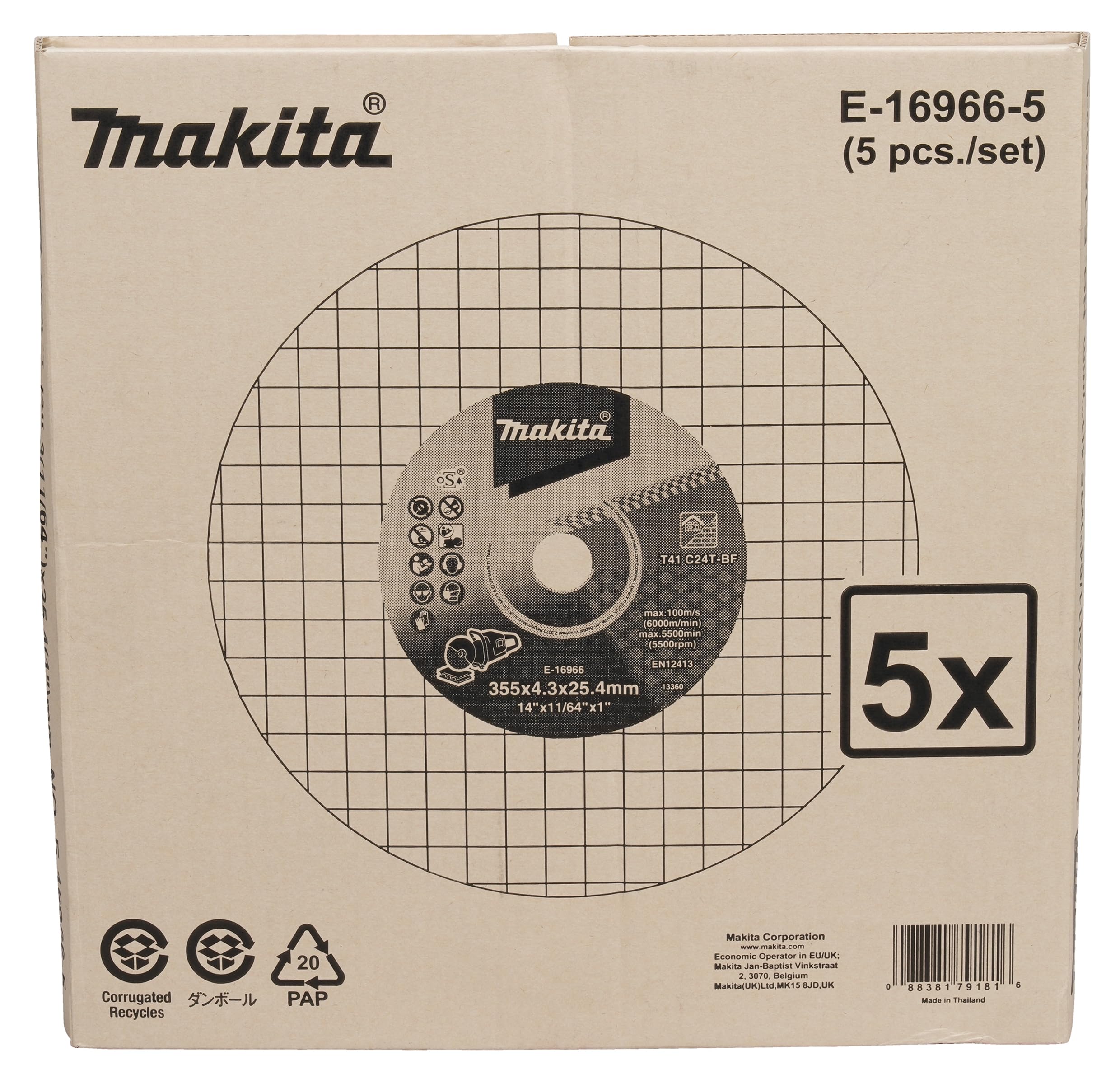 Makita E-16966-5 tarcza tnąca 355x4,3x25,4