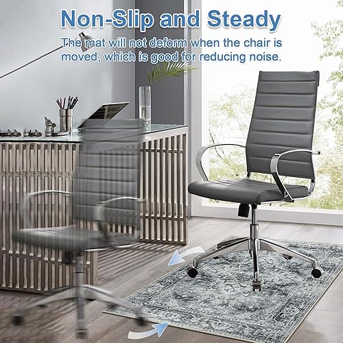 Miniatura 5 de Tapete para silla de oficina para suelos duros, de azulejos y alfombras, 36 x 48 pulgadas, antideslizante para suelos de madera dura, sala de juegos