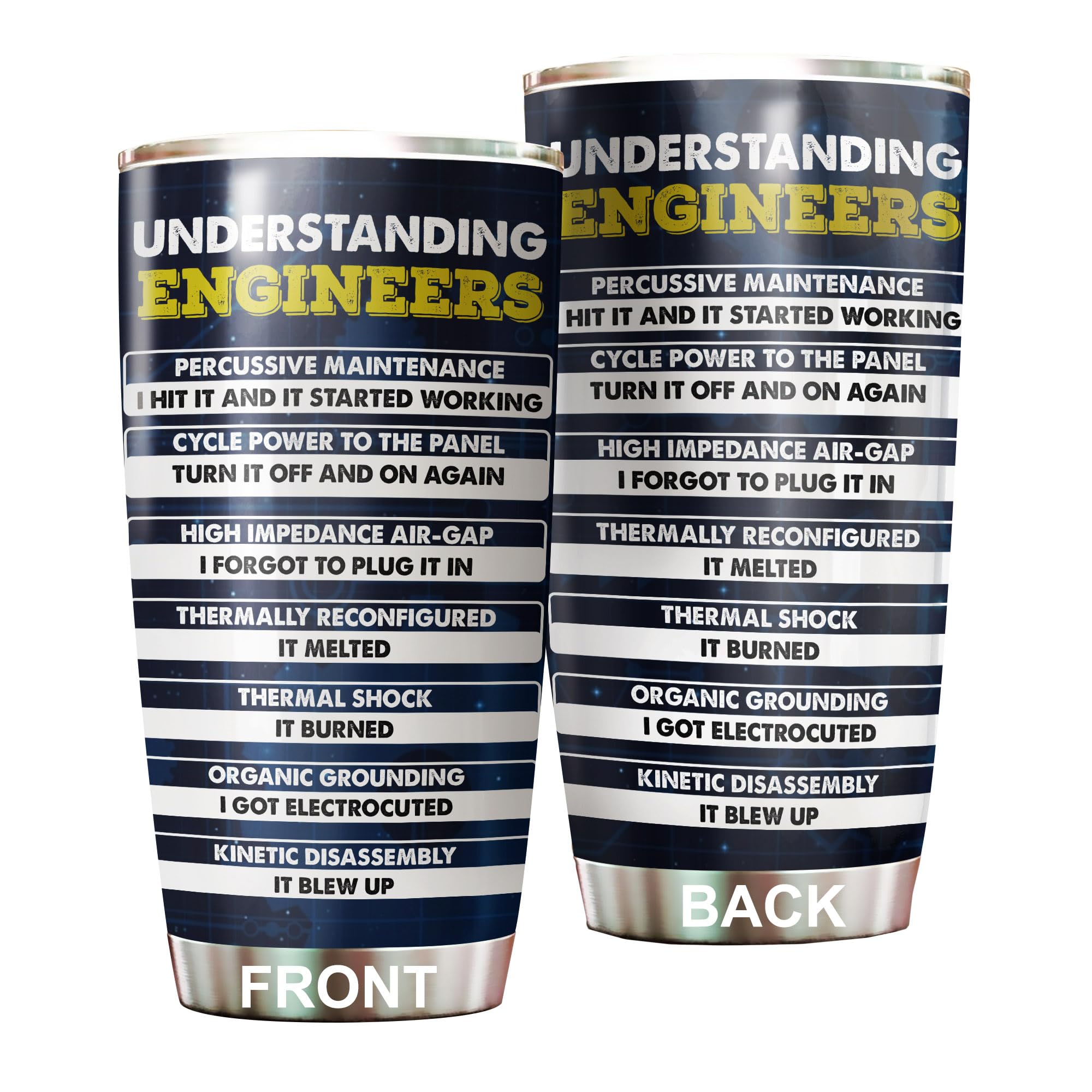 Engineer Tumbler Engineering Gifts, Engineer Week Gift For Men Women Coworkers Staff Boss Student, Funny Engineer Coffee Cup Stainless Steel 20oz with Straw Lid (TBE03)