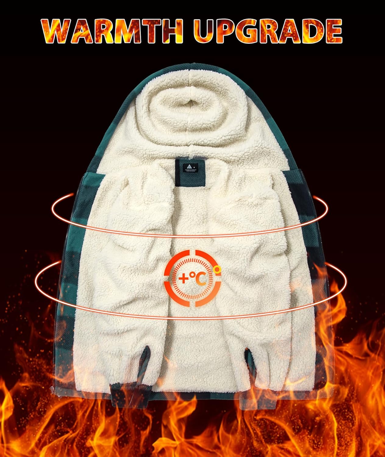 Mens Plaid Full Zip Hoodie Warm Flannel Shirt Jacket Fleece Lined Outerwear Coat with Hood - Image 4