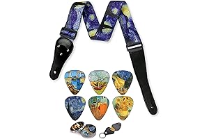 Best of Both Worlds: Van Gogh Guitar Strap and Pick Set Extravaganza