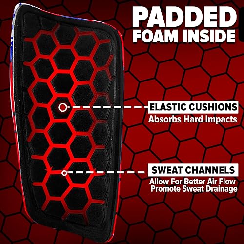 Miniatura 2 de Espinilleras irrompibles de araña para niños, incluye mangas para jóvenes y adultos, colores vibrantes, espinilleras ligeras y duraderas para