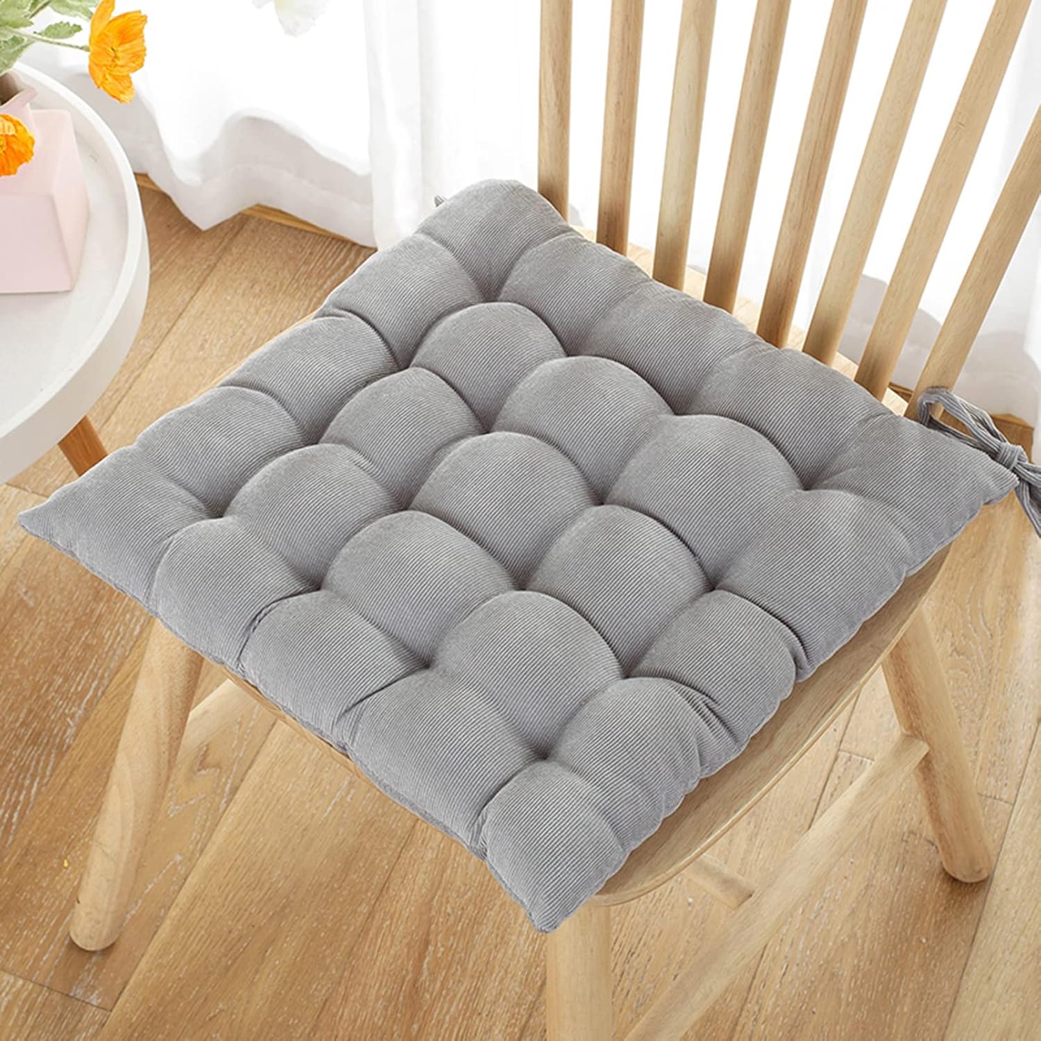 Chair Cushion Square 45x45cm, Chair Pads Seat Cushion with Ties, Chair