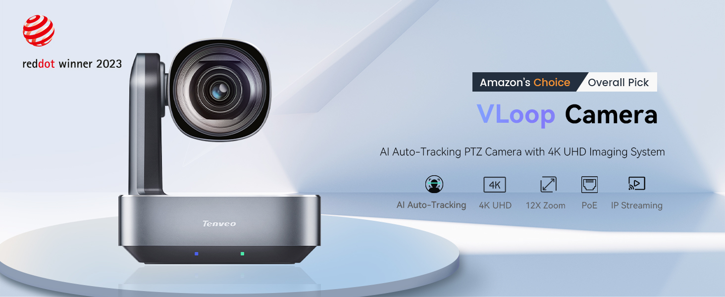 Amazon.com: Tenveo 4K PTZ Camera AI Auto Tracking 12X Optical Zoom