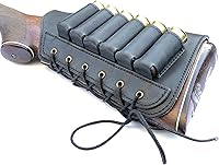 Vista 5 de Funda de cuero genuino para soporte de munición con relleno de gamuza para mejillas