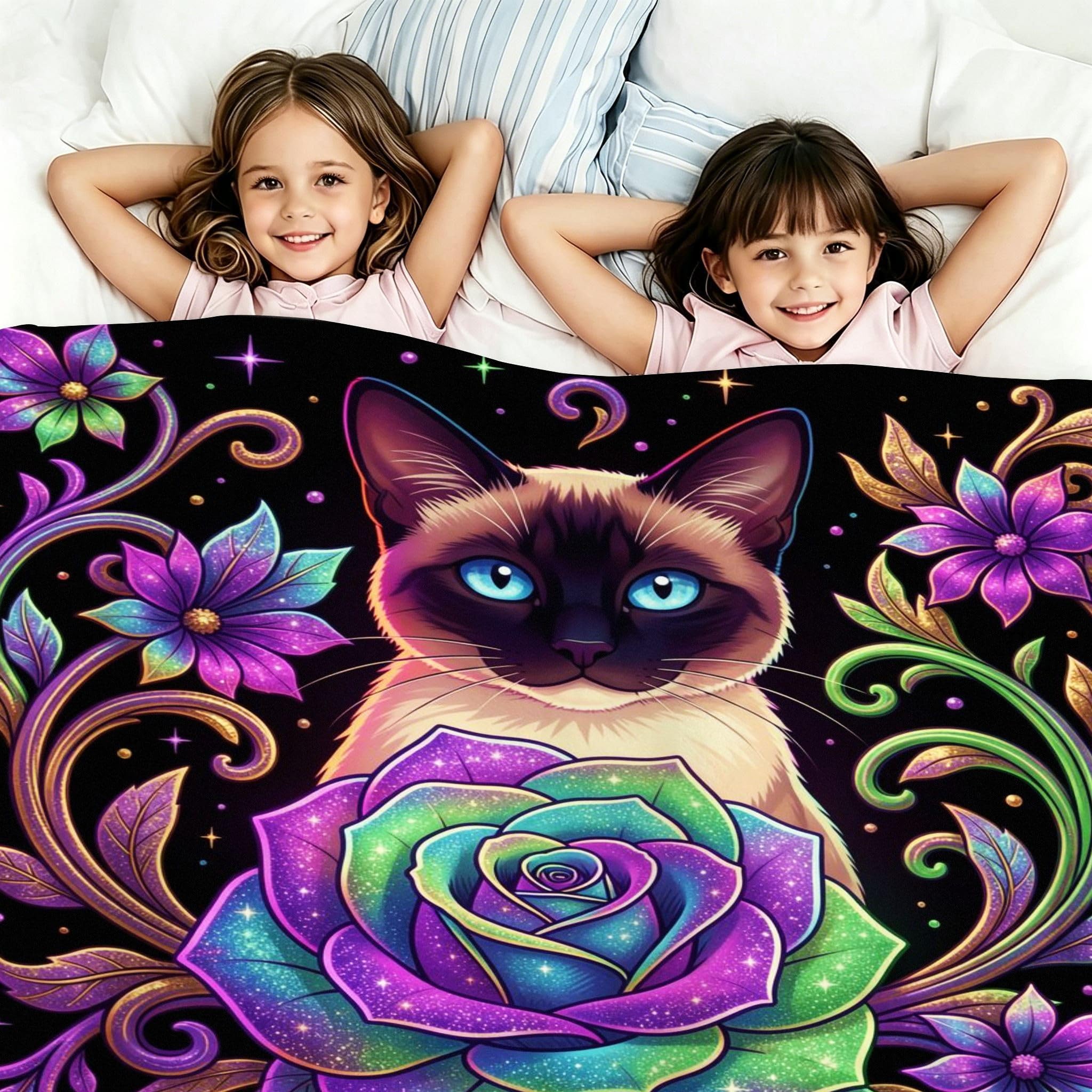 Manta Entretiempo Grande, Flores Moradas, 220x240 cm, AQ7109