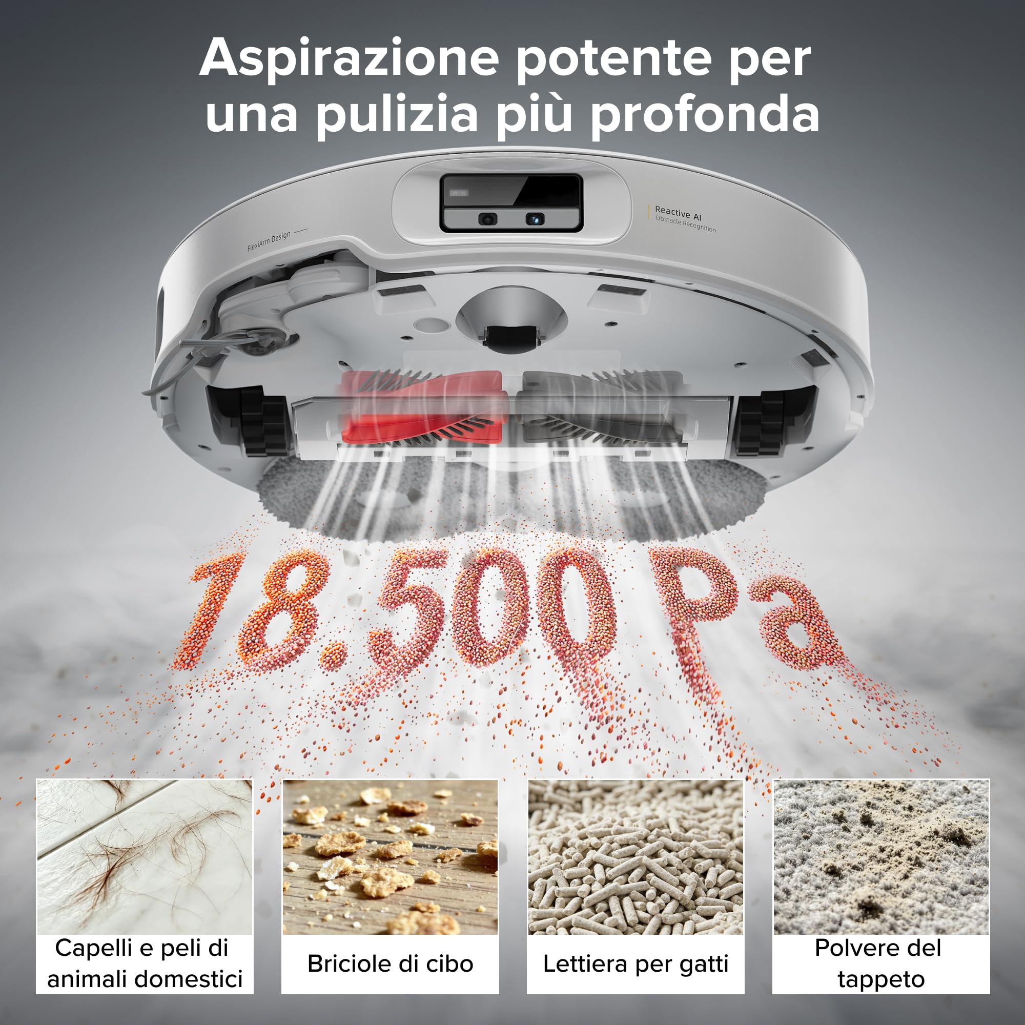 roborock Qrevo EdgeT Robot Aspirapolvere Lavapavimenti con LDS Retrattile | 7,98 cm, Antigroviglio, Autopulizia Panno 75°C, Stazione Tutto in Uno, Modalità Tappeti, Bianco