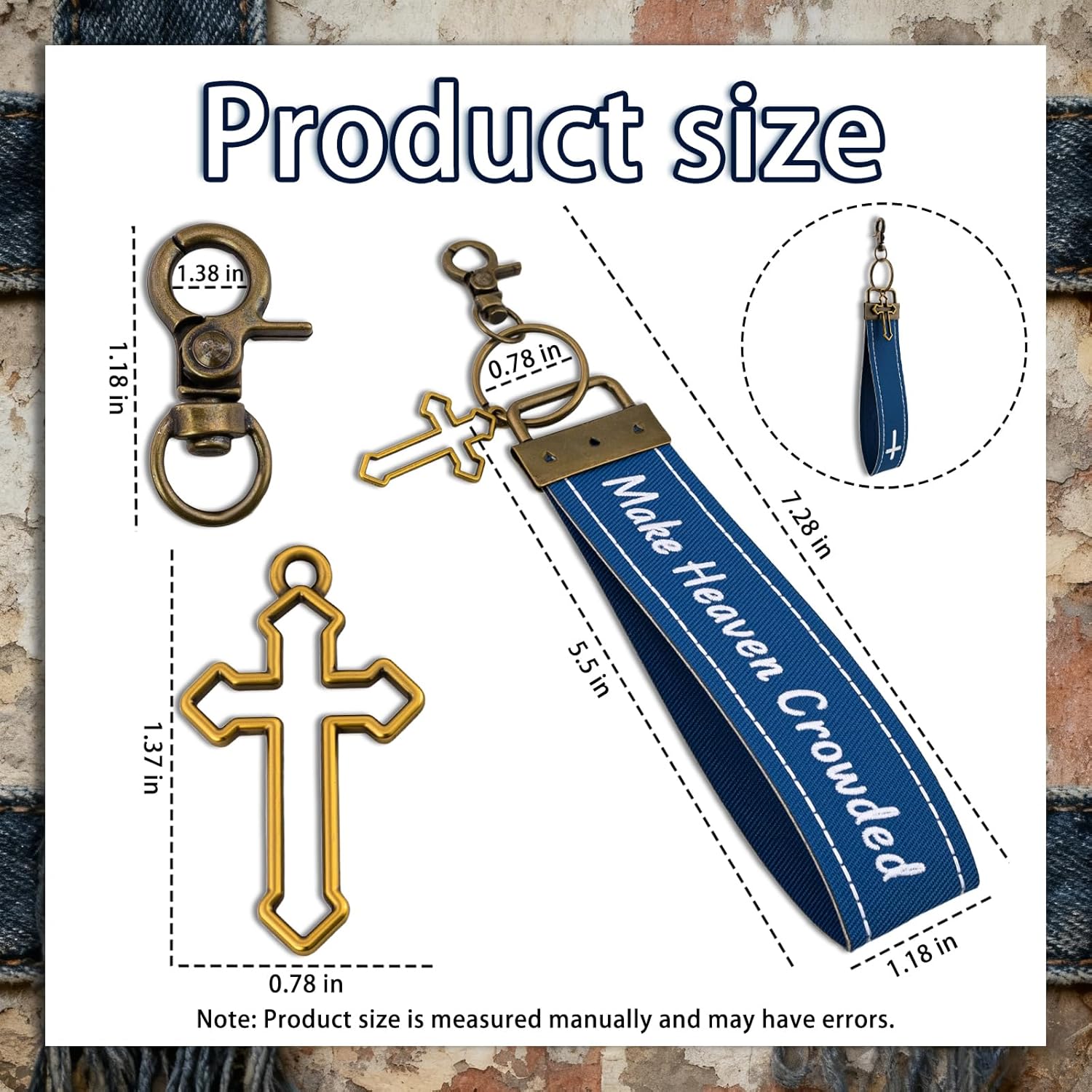 Make Heaven Crowded Christian Keychains For Men Jesus Lanyard Bible Cross Keychain Religious Gift For Birthday Christmas - Image 2
