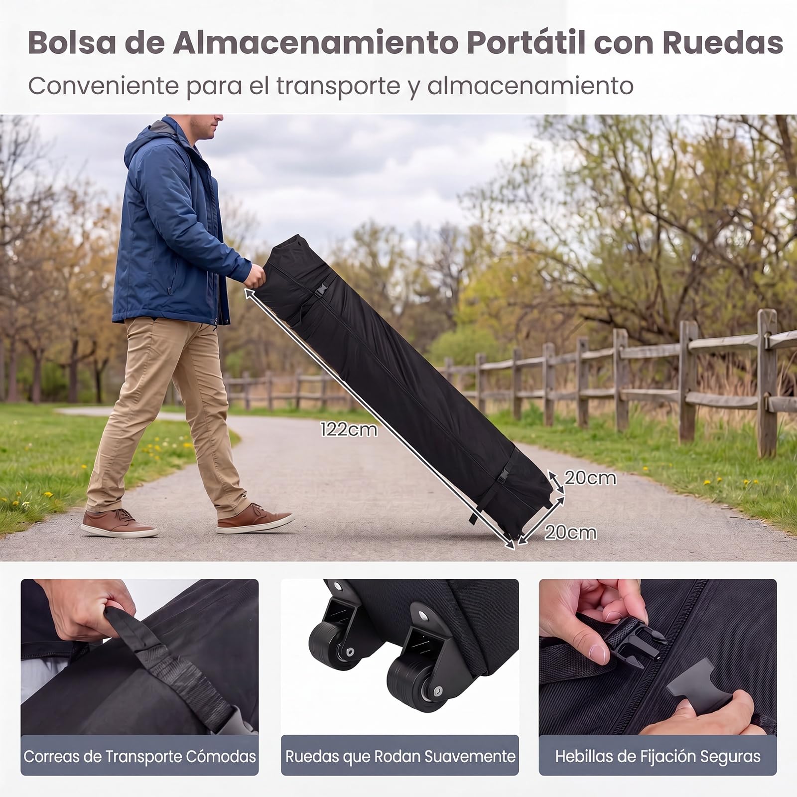 GOPLUS Carpa Plegable de Jardin con 4 Paredes Laterales, 1,94x1,94 M, Cenador Pop-up con Aultra Ajustable, Bolsa de Transporte, 4 Sacros de Arena,para Eventos, Terraza, Exterior (194x194 cm,Gris)