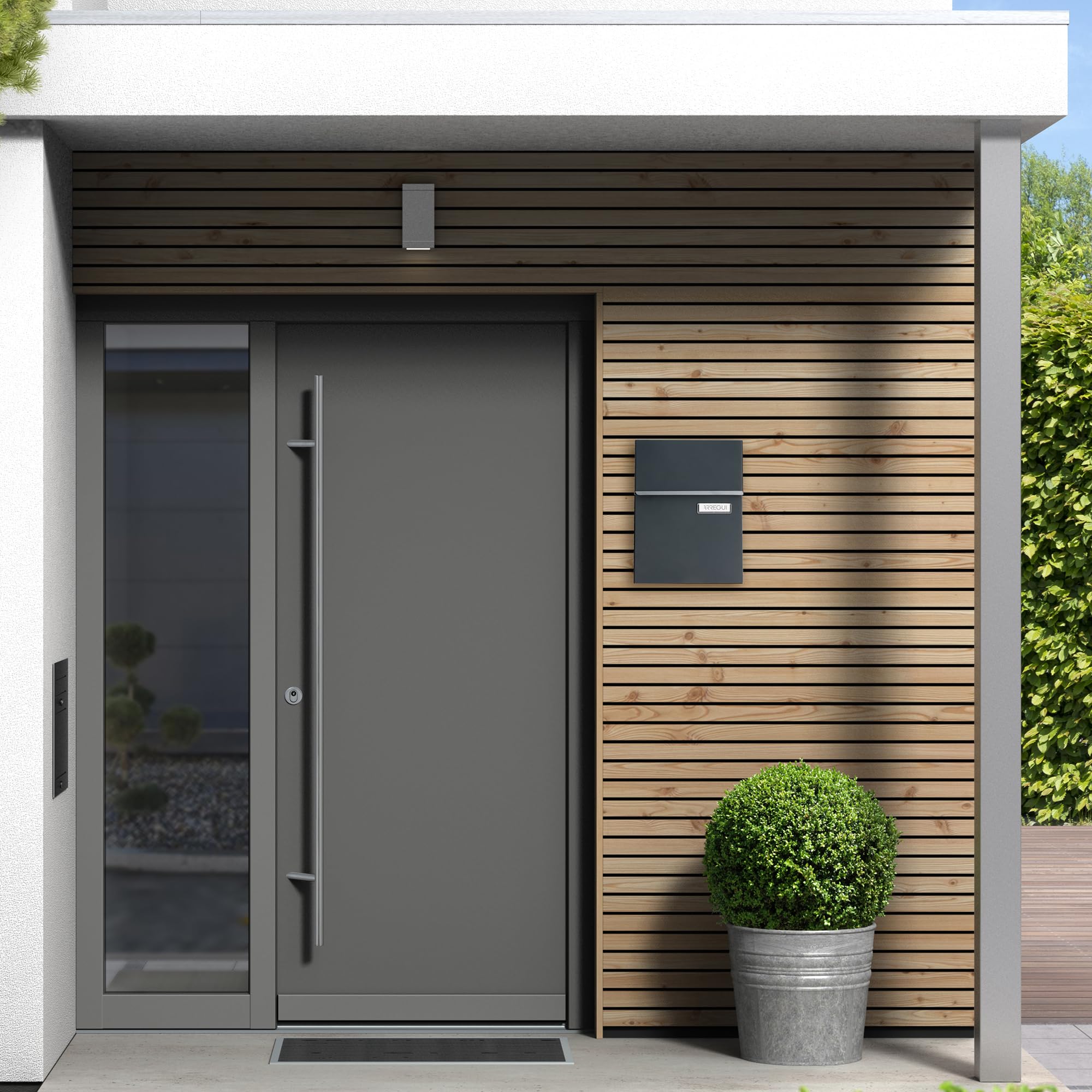 ARREGUI Line E6805 Boîte aux Lettres Individuelle en Acier | Taille S (Courrier Format A5) | avec Serrure Protégée | Anti-Pluie | Petite Boîte aux Lettres Murale | Facile à Installer | Anthracite