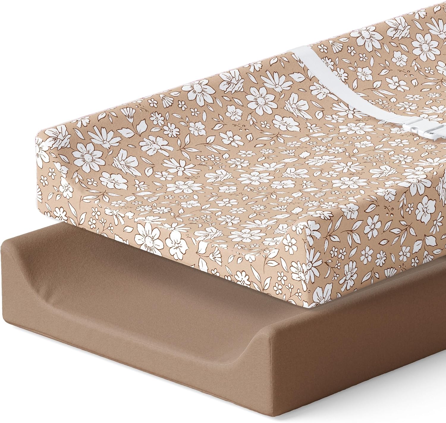 Pobibaby – 2 Pack Crib Sheets Girl, Premium Fitted Baby Crib Sheets for Standard Mattress – Ultra-Soft Jersey Knit, Safe and Snug, Stylish Floral Design (Meadow)