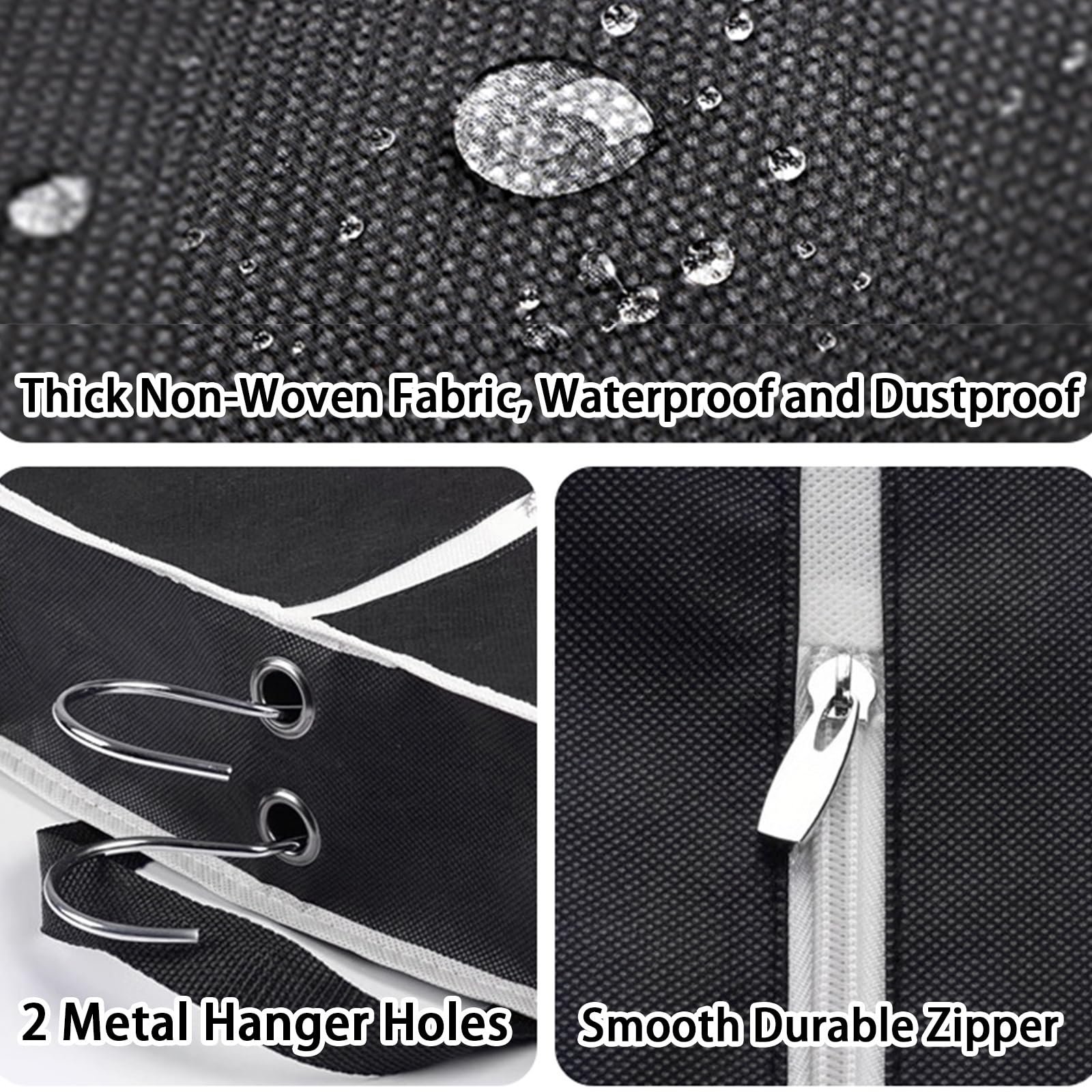 Funda Traje de 110 cm para Viajes y Almacenamiento en Armario, Paquete de 3 Fundas Ropa con 2 Asas para Rpa, Abrigos, Chaquetas y Camisas