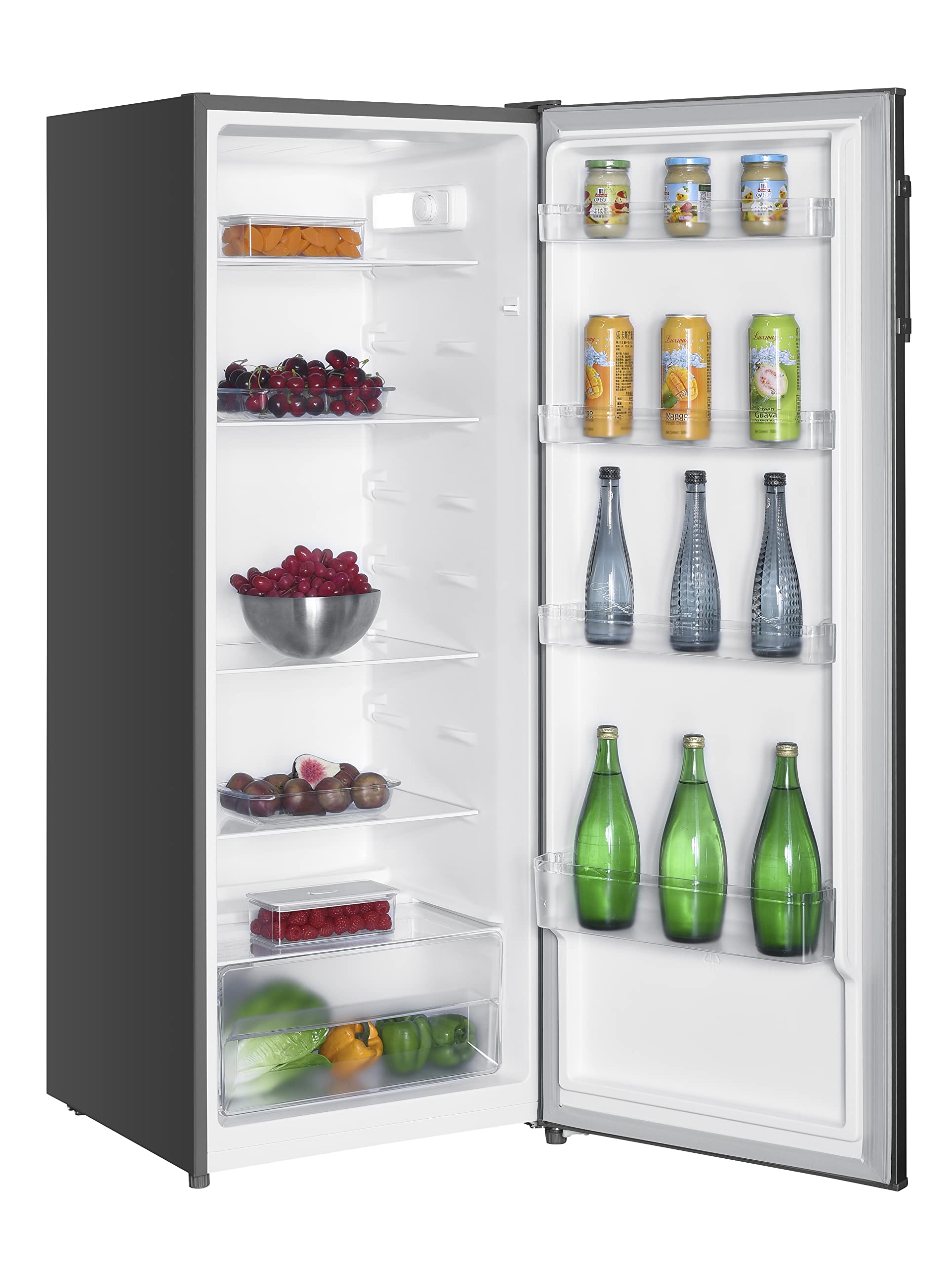 Cookology CTFR240IX Tall Freestanding Larder Fridge 240 Litre, 143cm High and 55cm Wide with 5 Adjustable Shelves and Reversible Door - In Inox — view 4