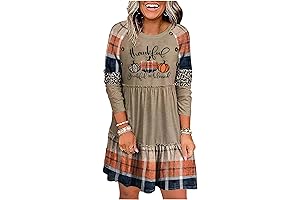 Thankful Thanksgiving Women's Ruffled Stars and Stripes American Flag Dress