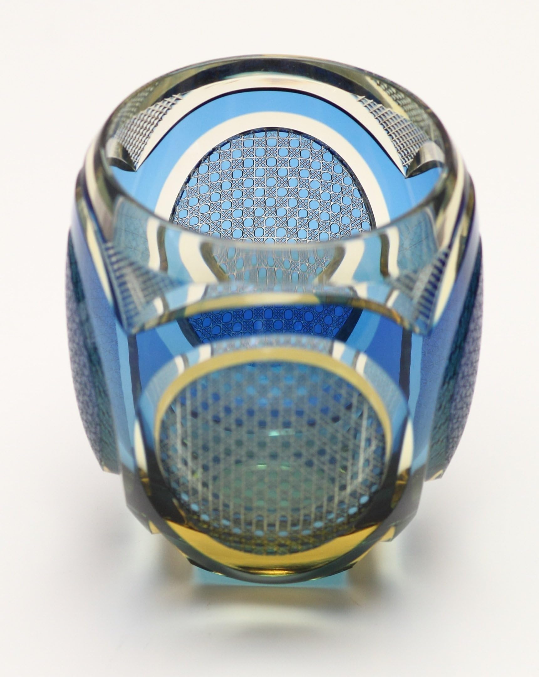 Edo Kiriko Old Fashioned Glass (Rock Glass): Blue