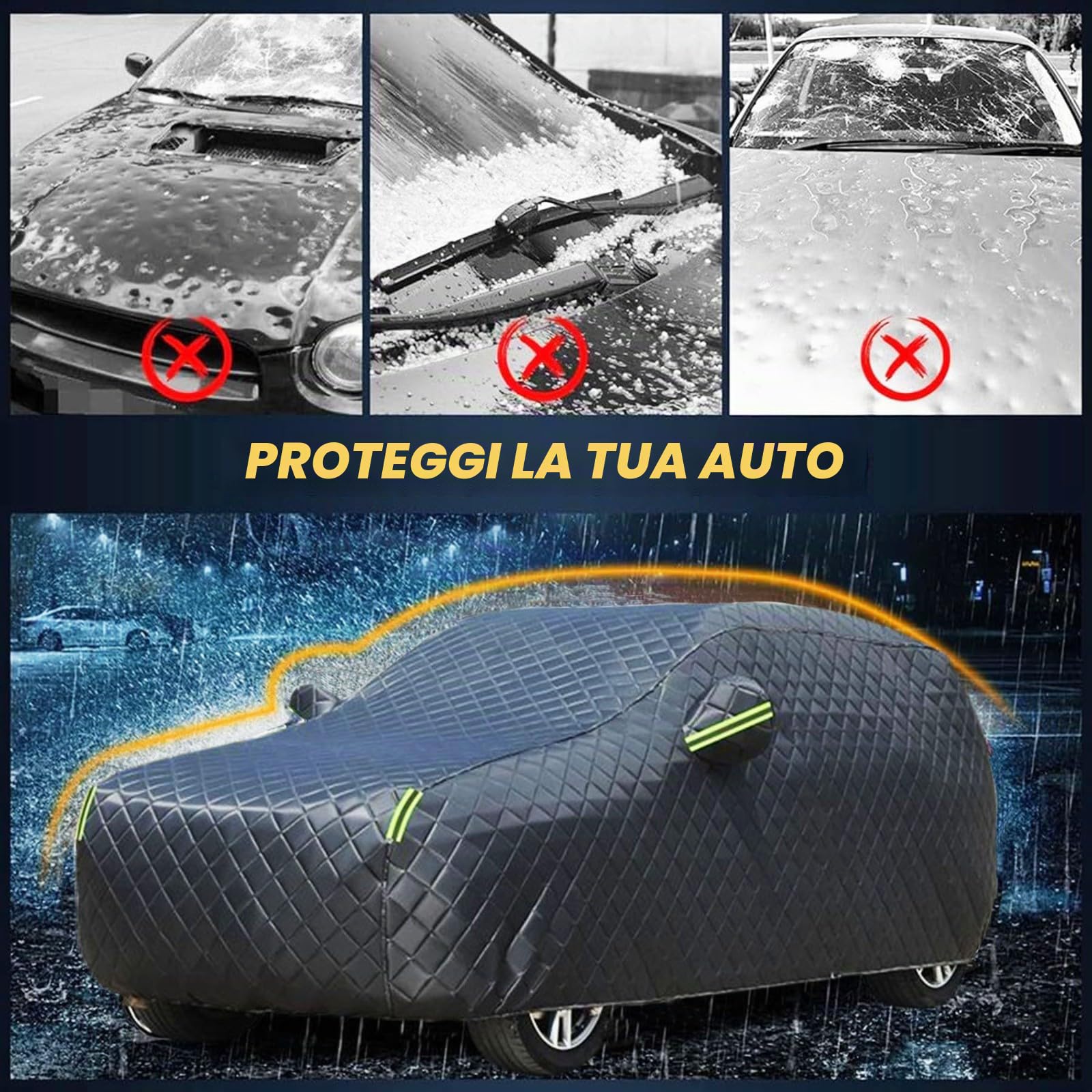 Telo Copriauto Antigrandine per Jaecoo 5 EV 2025,Telo Copriauto da Esterno Impermeabile Traspirante Copertura Auto Invernale Anti-UV e Anti-Neve Copertura Parabrezza Auto