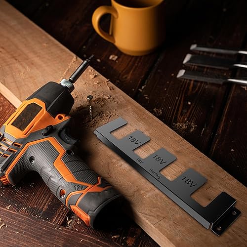 Miniatura 4 de Soporte de batería de metal para Milwaukee M18 y Dewalt 18V20V, estante de montaje en pared para batería M18 de 18 V, almacenamiento de batería