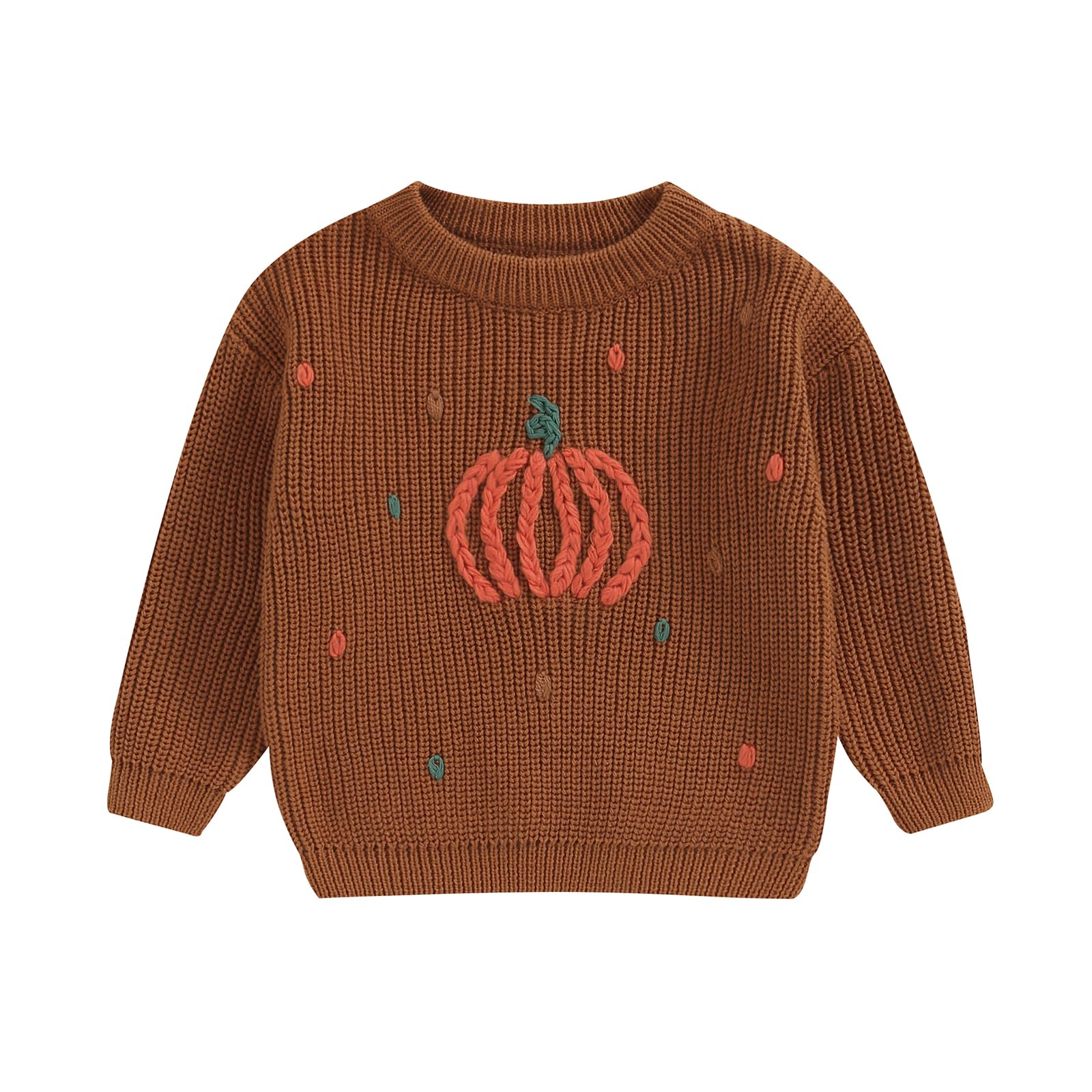 LSFYSZD Toddler Baby Girls Boys Halloween Pumpkin Sweaters Long Sleeve Crew Neck Winter Warm Knitwear Pullover Jumpers Top — view 171