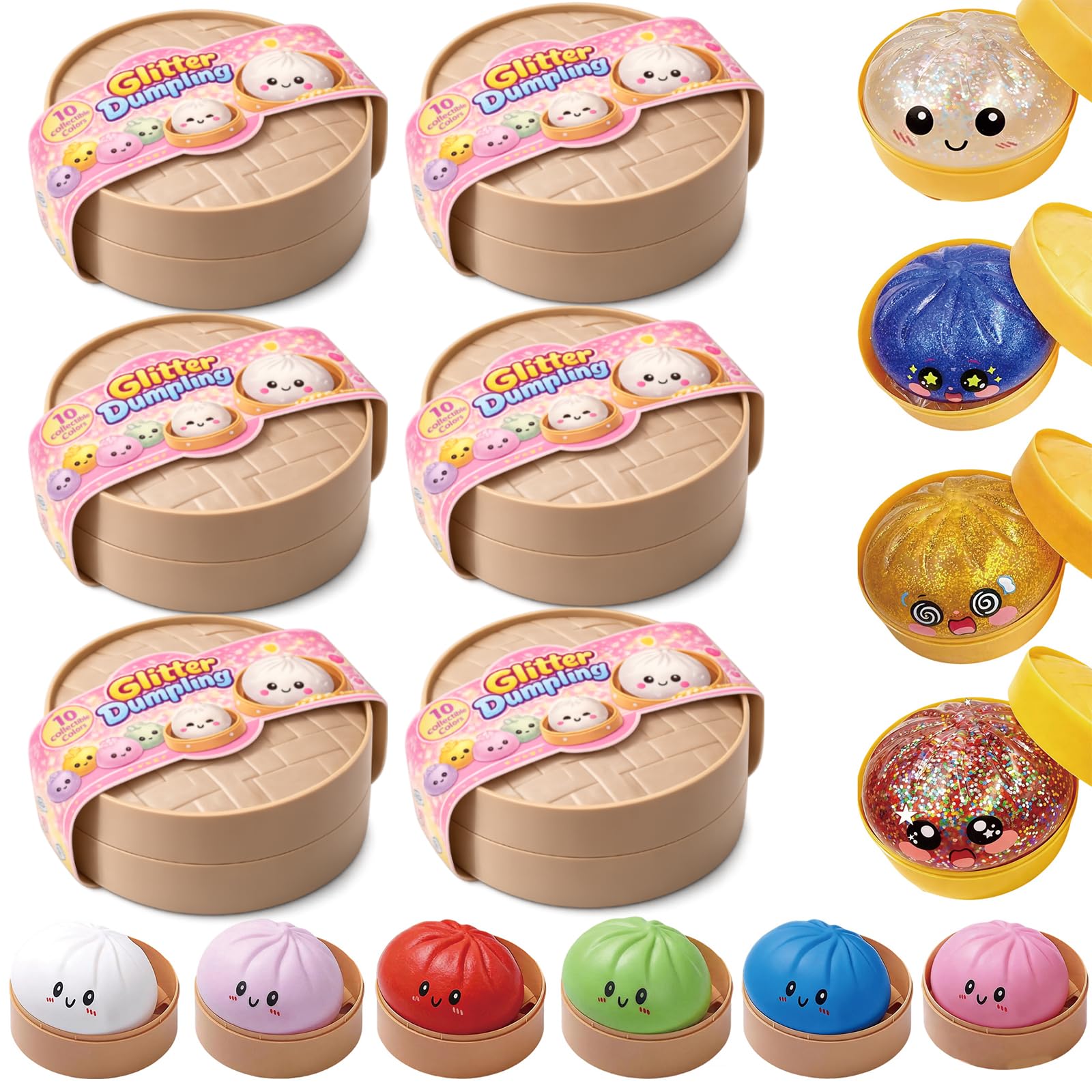 Amazon.co.jp: 2026 グリッター餃子スクイーズ - ランダムグリッター