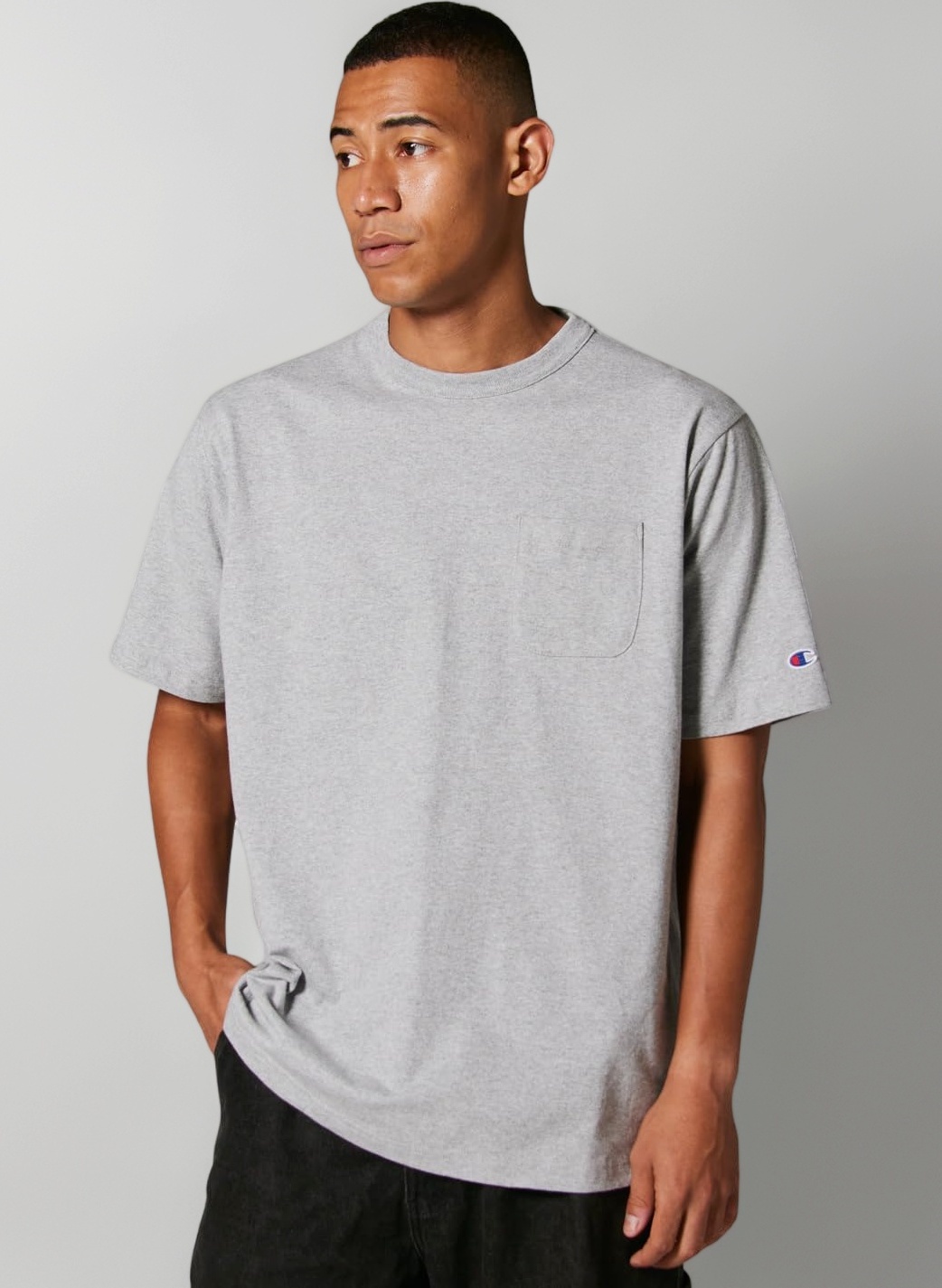 Amazon.co.jp: Champion C5-B302Z-010-M Short Sleeve T-Shirt, Round