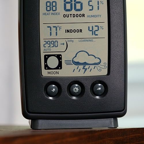 Miniatura 5 de AcuRite 00829 Estación meteorológica digital con pronóstico temperatura reloj fase lunar negro