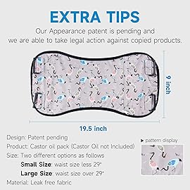 Langsprit Castor Oil Pack Castor Oil Pack Wrap, Organic Castor Oil Packs for Liver Detox, Inflammation, Reusable Castor Oil Pack Compress Castor Oil Packs kit L