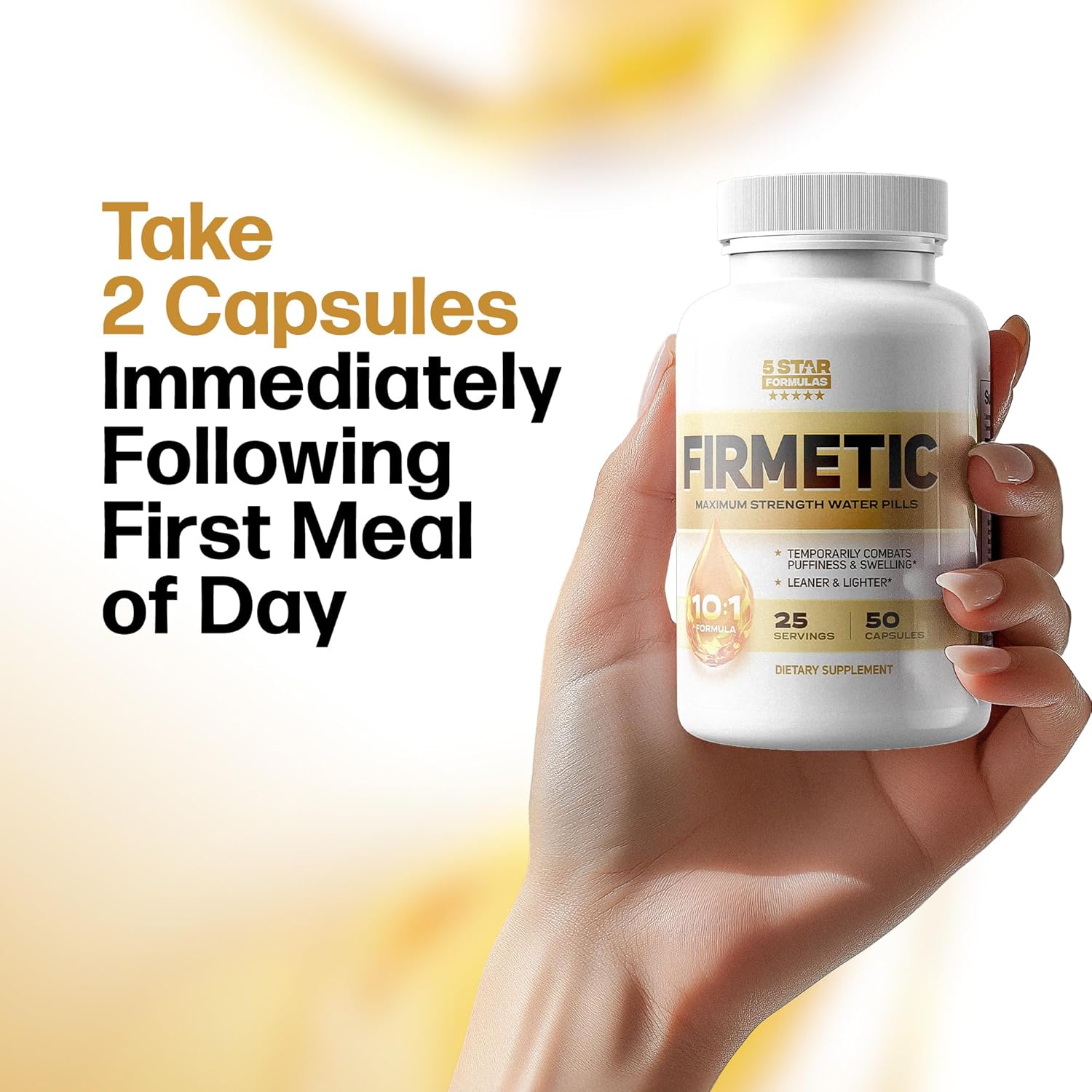 Firmetic: Water Pill For Your Swollen Foot, Leg, or Ankle - Reduce Water Retention & Swelling with Natural Water Pills - Firmetic Includes These Diuretic Supplements: B6, Caffeine, Dandelion & More.