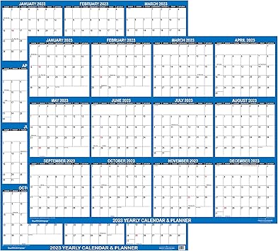 Erasable Wall Calendar 2023 Amazon.com : 32" X 48" Swiftglimpse 2023 Wall Calendar Erasable Large Xl  Wet & Dry Erase Laminated 12 Month Annual Yearly Wall Planner, Reversible,  Navy : Office Products