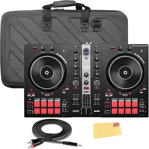 Miniatura 8 de Hercules DJControl Inpulse 500 MK2 | Paquete de controlador DJ de 2 canales con estuche, cable de distribución TRS a RCA y paño de pulido Austin