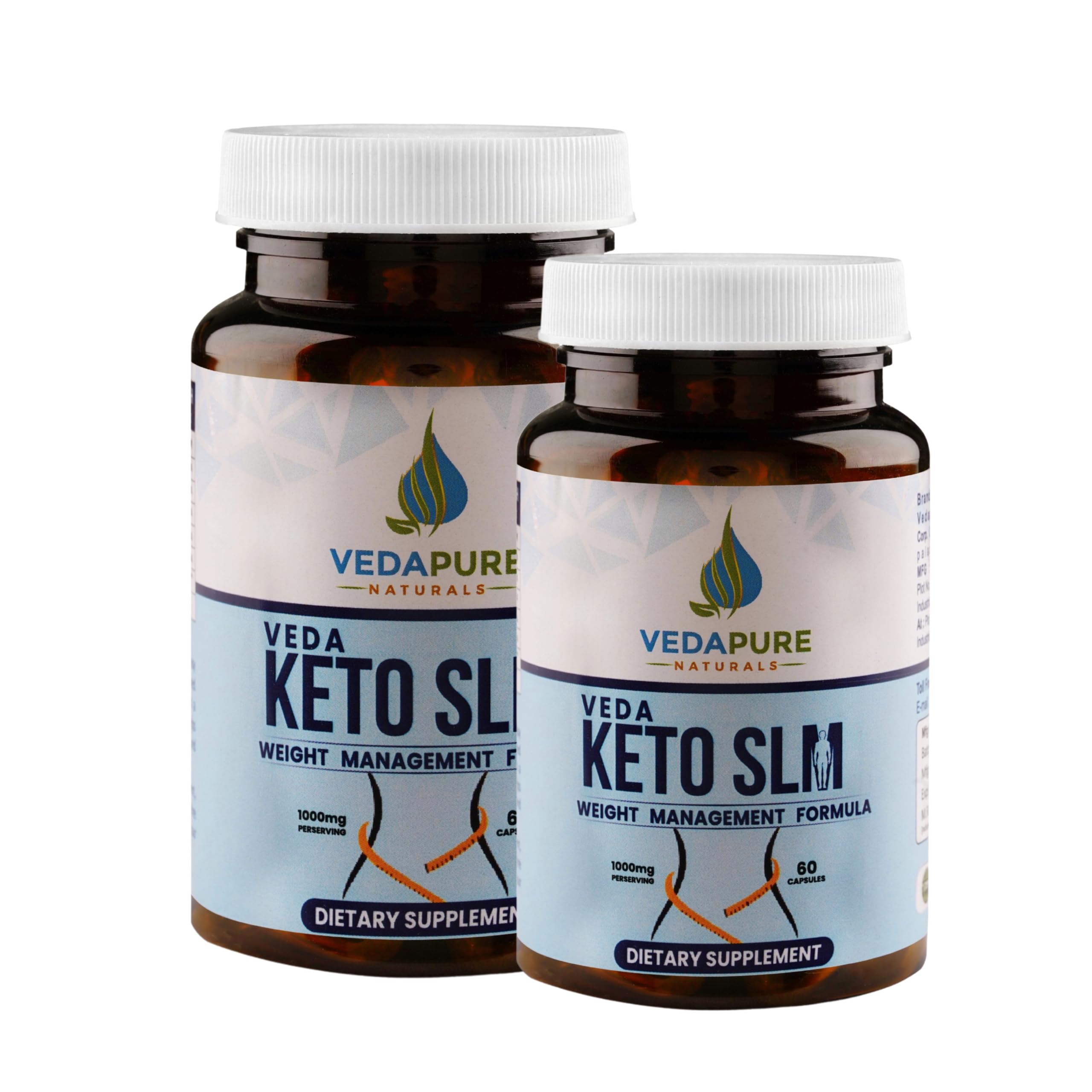 VEDAPURE Keto SLM | Advanced formula for Men & Women | Formulation of Garcinia Cambogia, Green Tea, Green Coffee, Grape Seeds & African Mango| Support Weight Management |1000mg 60 Capsules