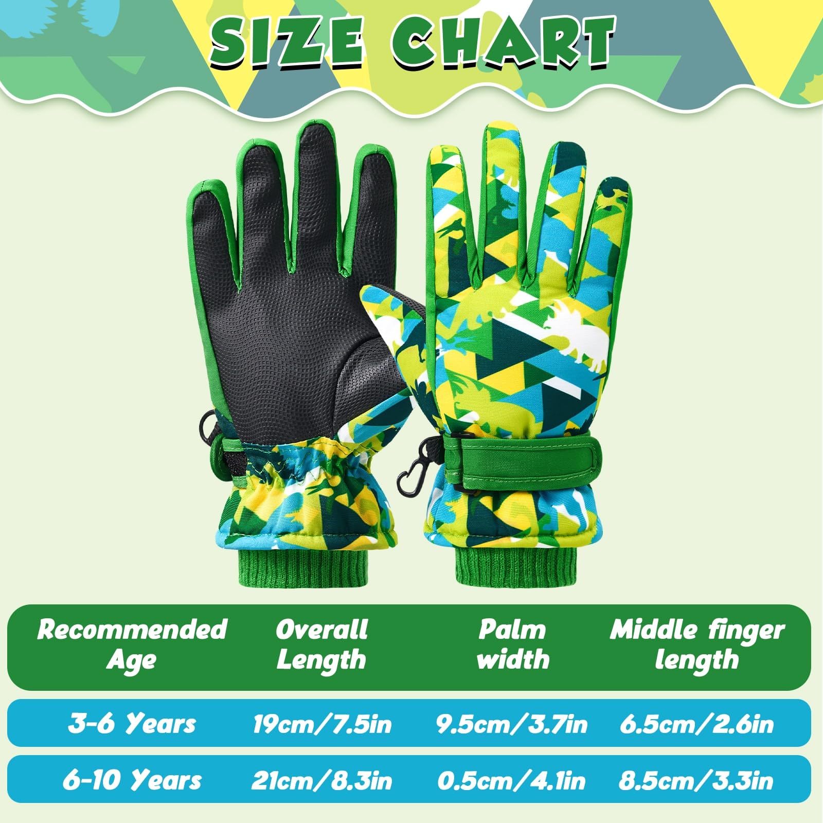 WAWSAM Guantes Niños Invierno Cálido Guantes de Esquí Invierno