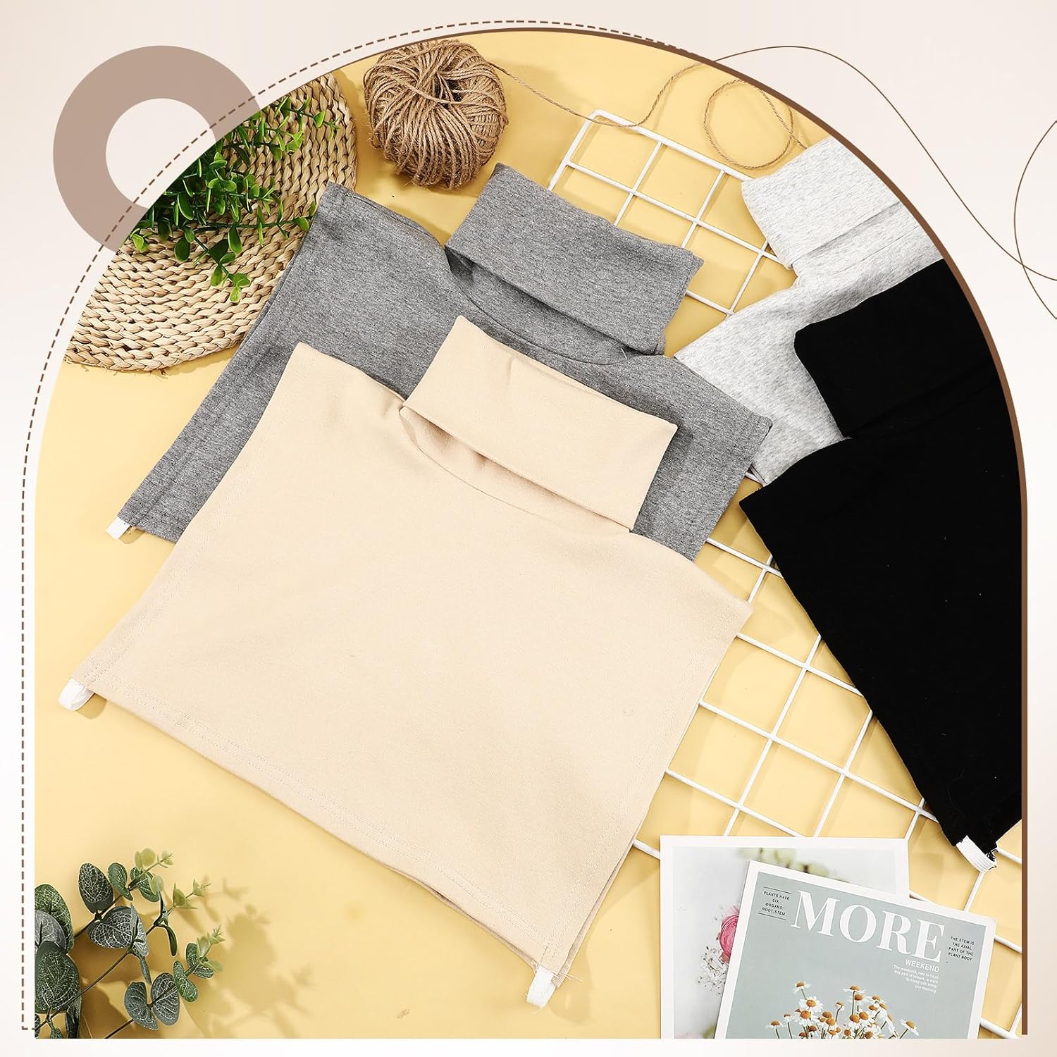 SATINIOR 4 Pcs Fake Turtleneck Dickey Collar for Women Fake Mock Blouse Detachable Faux Turtle Necks for Women Men - Image 4