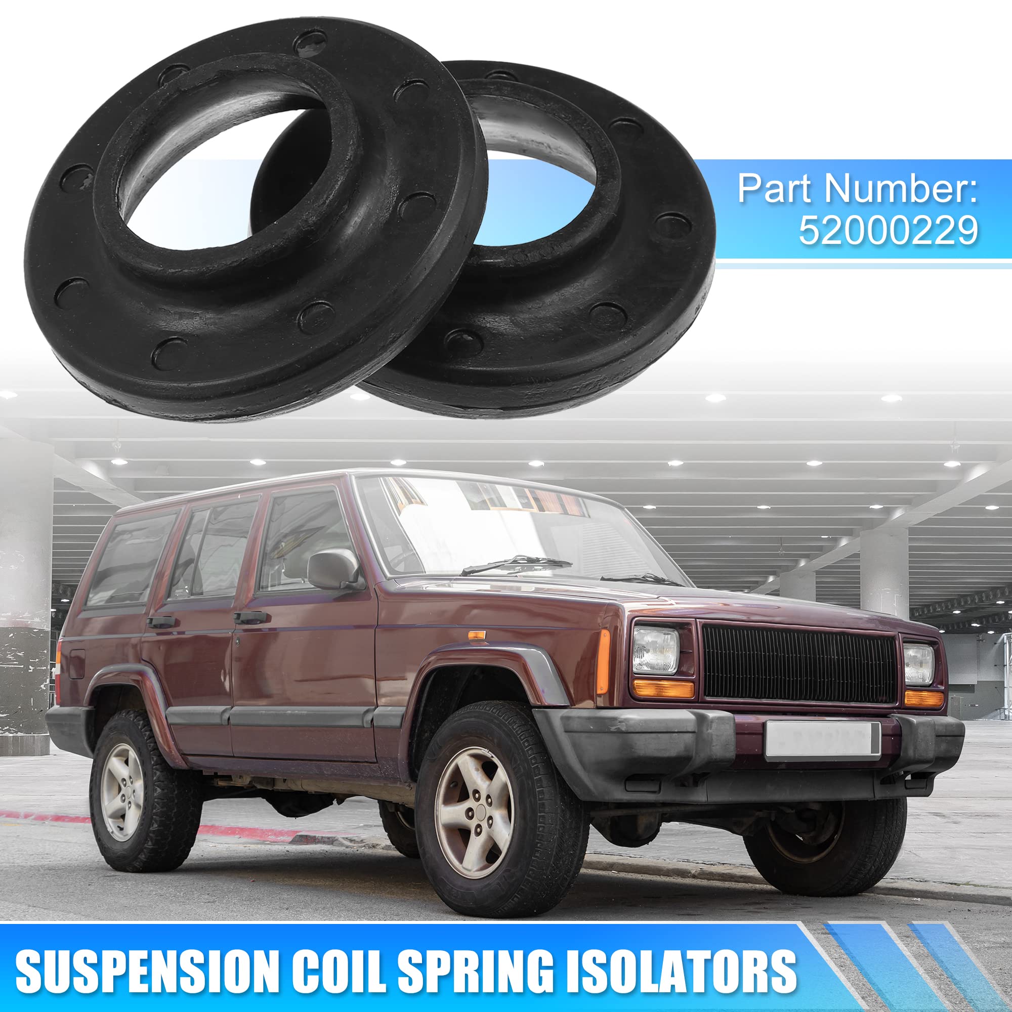 X AUTOHAUX Isolatori superiori della molla elicoidale anteriore, Booster della molla elicoidale, Sospensione dell'isolatore della molla elicoidale per Jeep Cherokee XJ 1984-2001 Sostituzione #52000229