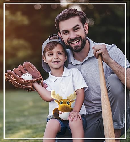 Miniatura 6 de DolliBu Peluche de alce grande con peluche de béisbol, alce suave y abrazable, adorable juguete de peluche, juguete de peluche suave personalizado