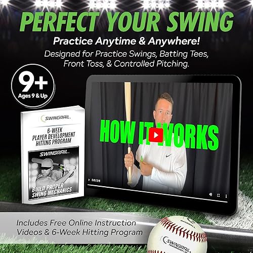 Miniatura 6 de SWINGRAIL Béisbol/Softbol Swing Trainer Aid - Equipo para batear y golpear