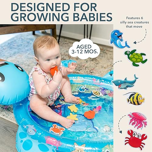 Miniatura 5 de MAGIFIRE Playtime - Tapete inflable para bebés de 3 a 12 meses de edad juguete de desarrollo temprano mide 36 pulgadas de ancho x 46 pulgadas de