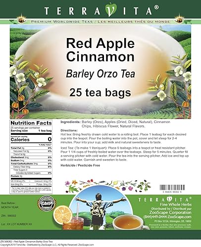 Miniatura 2 de Té Orzo de Cebada con Manzana Roja Canela (25 bolsitas de té, ZIN 566302)