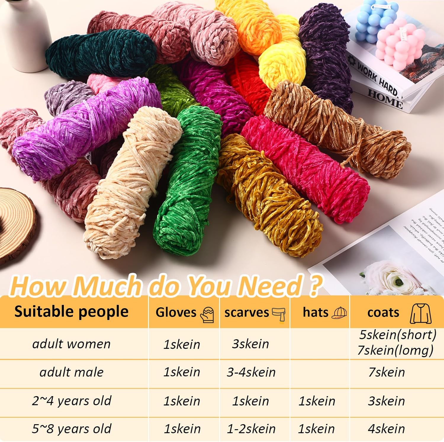 40 Pcs Chunky Chenille Yarn for Crocheting, 5240 Yards Bulky Soft Velvet Blanket Yarn for Hand Knitting Weaving DIY Craft, 3.35oz/100g Per Roll(Classic Colors)