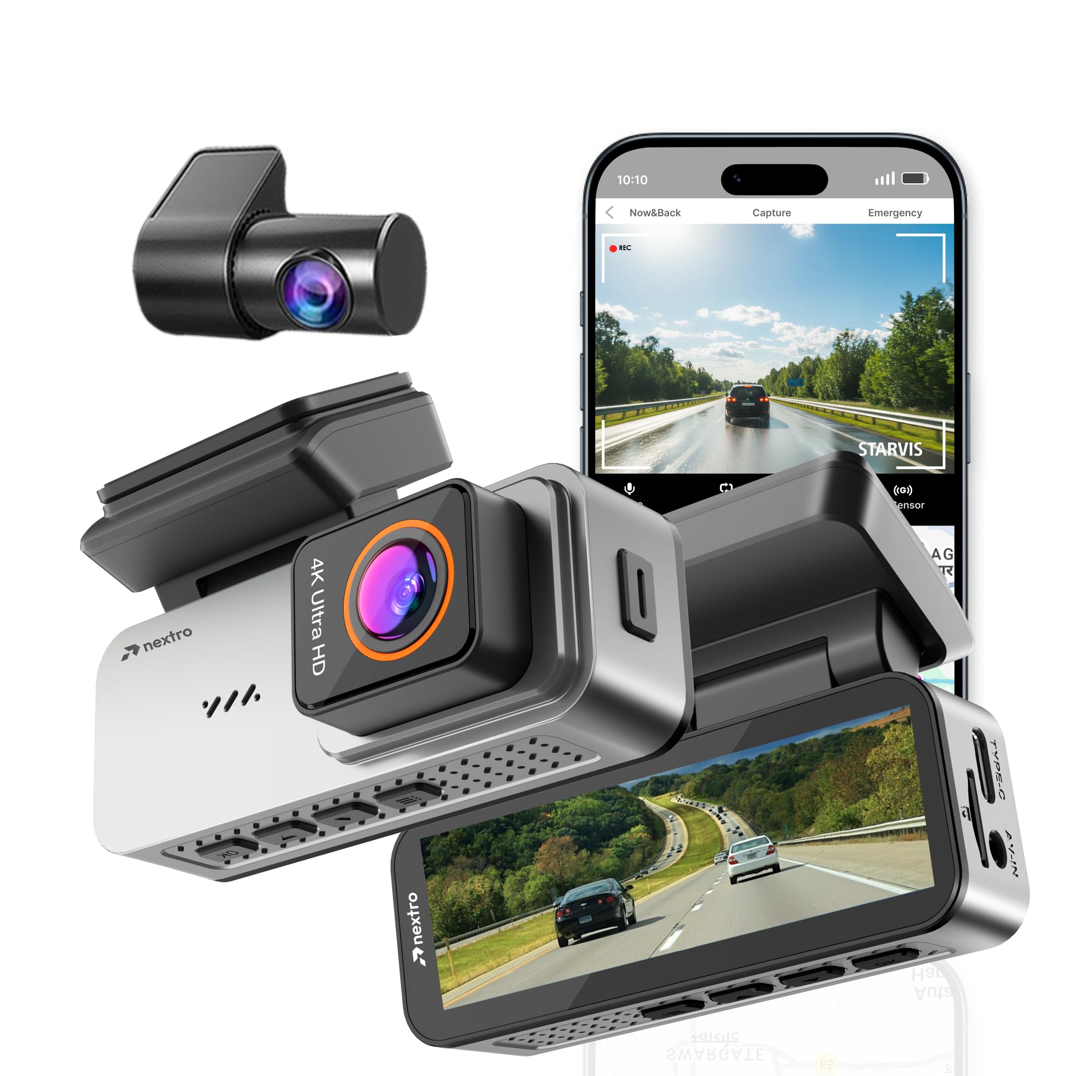 Nextro X700 DualVision Plus Dashcam, 4K Front + 1K Rear, Sony STARVIS Sensor, ADAS, Built-in GPS,150° Wide Angle, Wi-Fi App, Night Vision, WDR, G-Sensor, 3.2" IPS Display, Parking Monitor-image-34